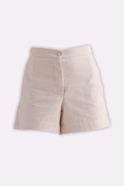 Cotton Tweed Shorts in Cream