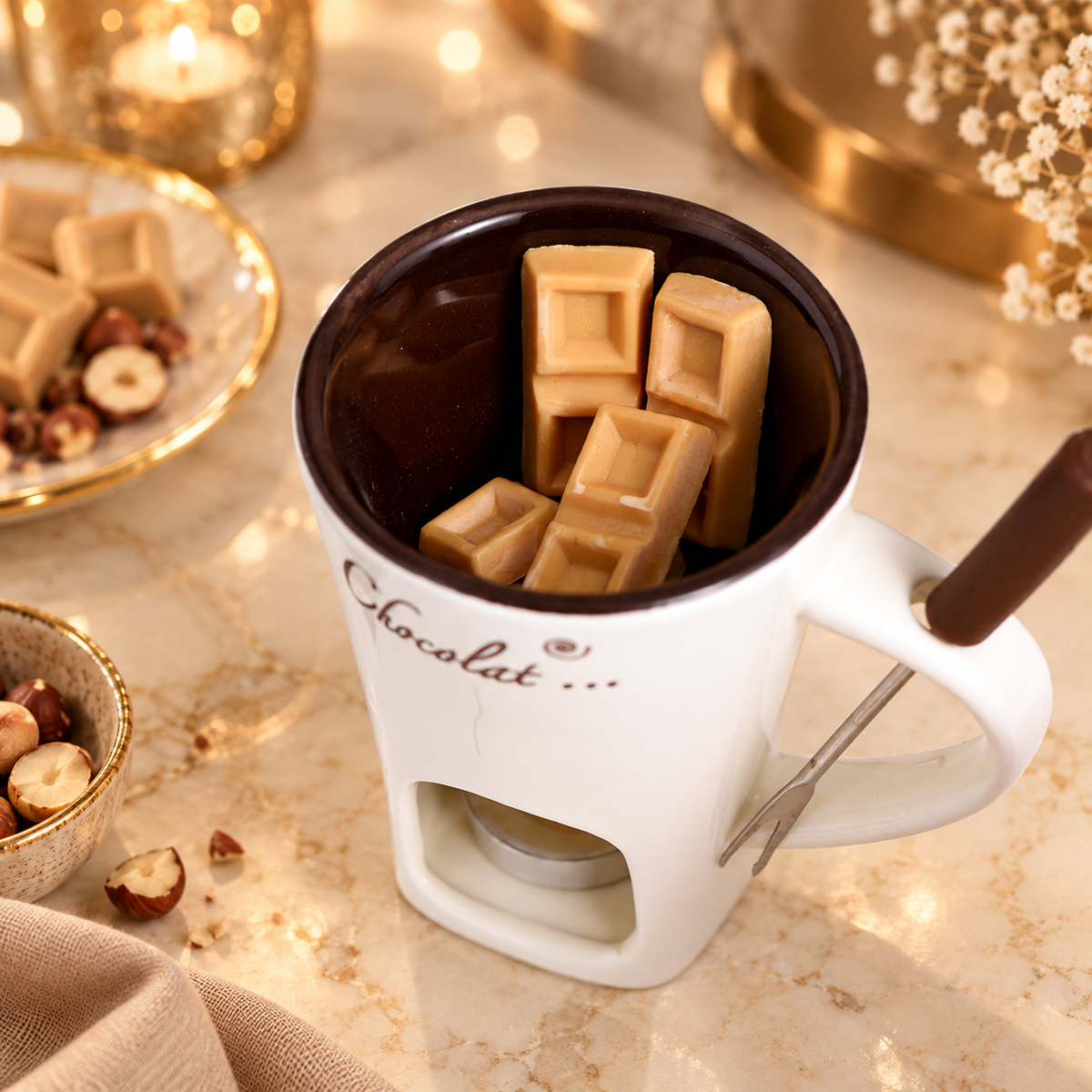 Ceramic chocolate melting cup
