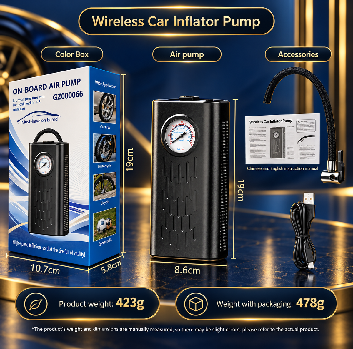 Fashionable New Portable Universal Tire Inflator