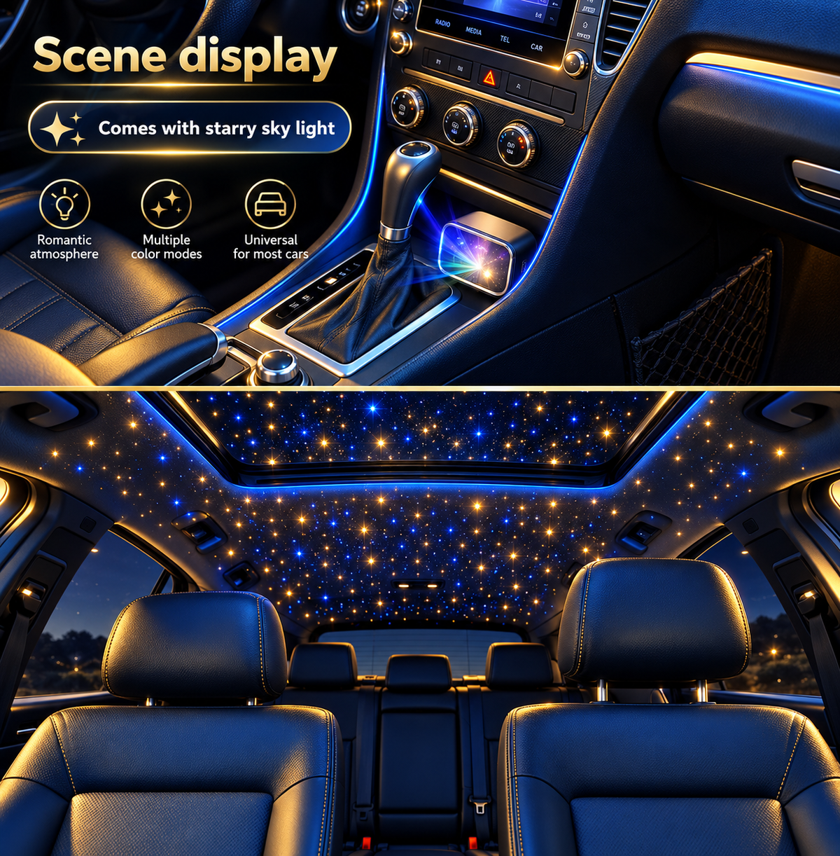 Portable Four-in-one 120W Starry Sky Car Charger