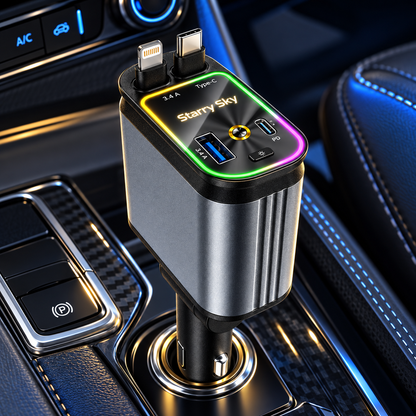 Portable Four-in-one 120W Starry Sky Car Charger