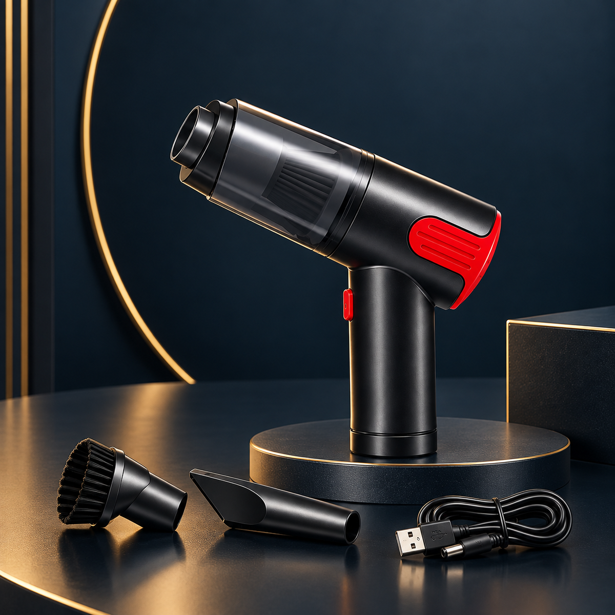 Wireless-red Car Vacuum Cleaner USB Charging Portable