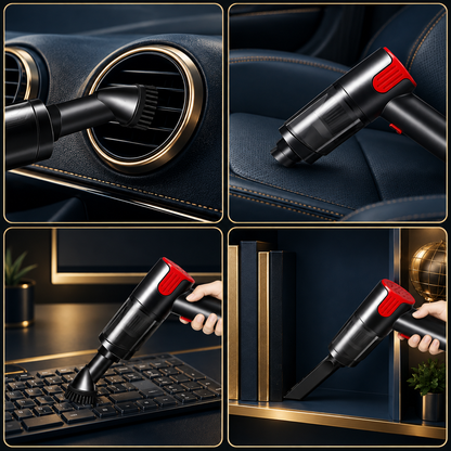 Wireless-red Car Vacuum Cleaner USB Charging Portable