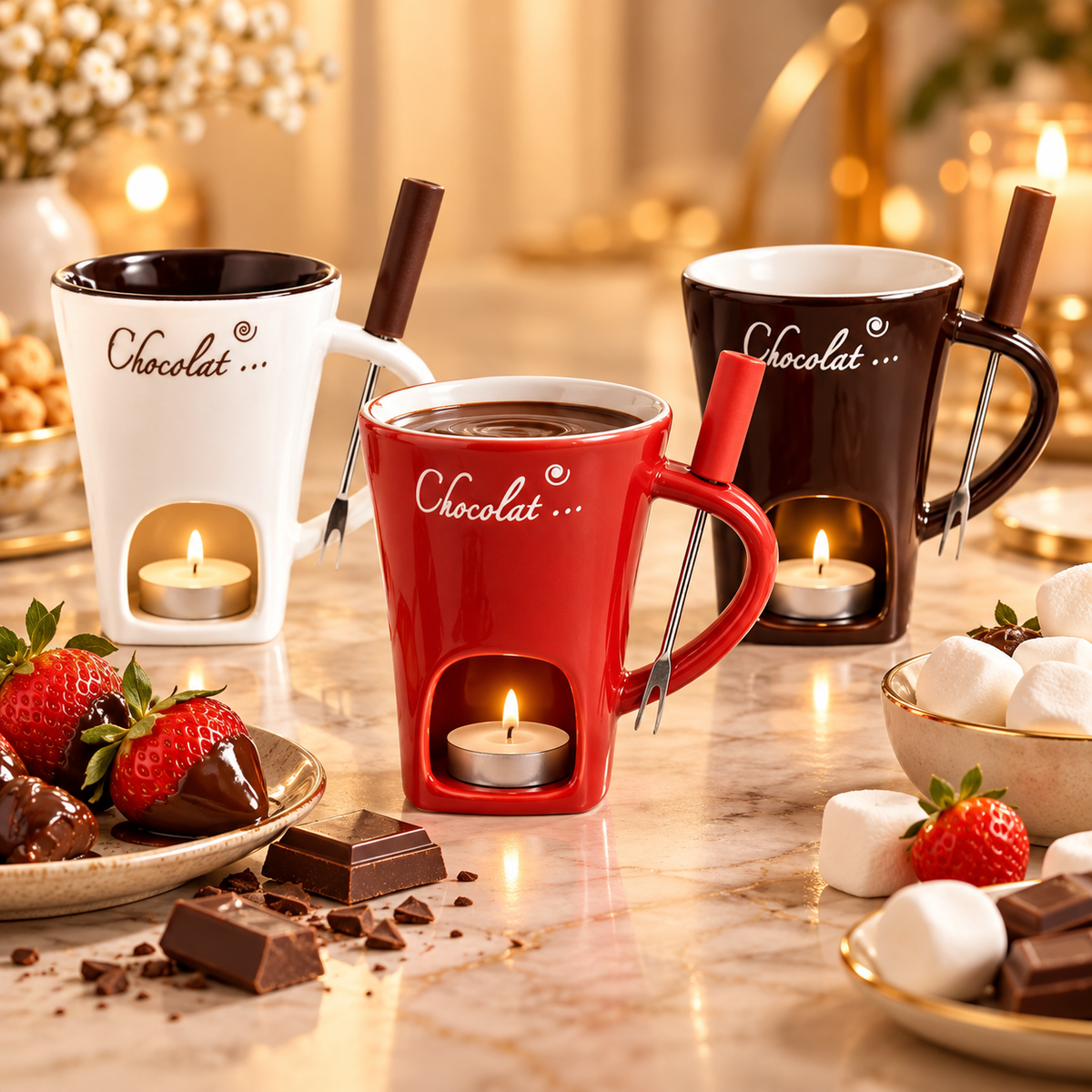 Ceramic chocolate melting cup