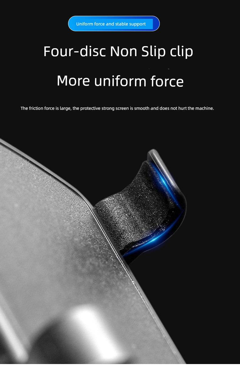 Four-disc non-slip clip with text on a black background