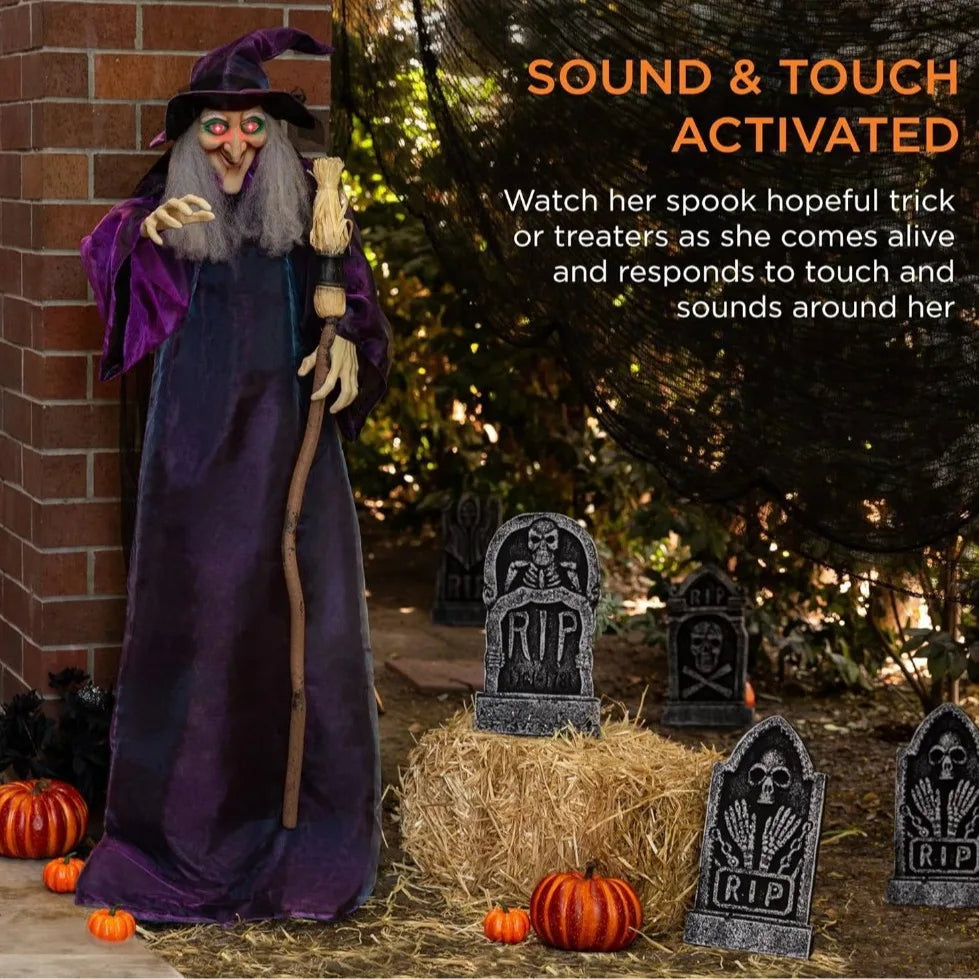 Halloween Decoration-Voice Control Witch Large Hanging Ghost Luminous Soundmaking Bar Ghost House Horror Decoration
