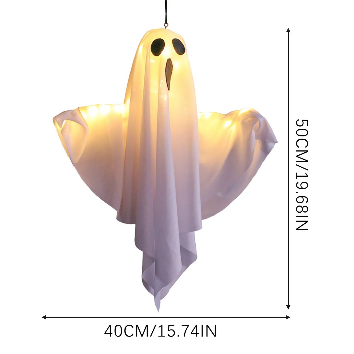 Spooky Halloween Light Up Ghost – Hanging Decoration for Trees, Windows & Indoor/Outdoor Scary Decor