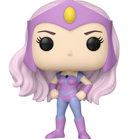 Funko Pop! vinyl figure with purple and pink hair and outfit on a white background