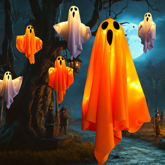 Spooky Halloween Light Up Ghost – Hanging Decoration for Trees, Windows & Indoor/Outdoor Scary Decor